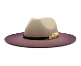 Wide Brim Hats 2022 Bronze Medal Ladies Men039s Wool Retro Trilby Felt Fedora Hat Gentleman Elegant Winter Autumn Jazz1228099