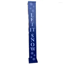 Decorative Plates Seasonal Expressions "Let It Snow" LED Light Post Battery Operated Timer Included Blue