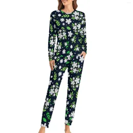 Women's Sleepwear Beautiful Ditsy Floral Pajamas Flower Print Soft Pajama Set Womens 2 Pieces Leisure Oversized Custom Home Suit Gift Idea