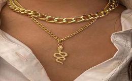 Chokers JIOROMY Vintage Multi-layer Gold Colour Chain Choker Necklace For Women R Fashion Pendant Chunky Necklaces Jewelery2361956