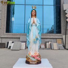 65cm Our Lady Of N.D.Lourdes Resin Statue Catholic Religious Statues Of Mary Our Lady Lourdes Resin Sculpture For Home Decor 240509