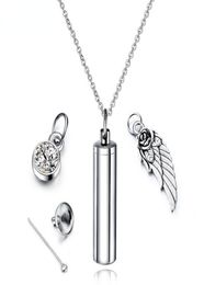 Stainless Steel Urn Ashes Cylinder Vial Pendant Necklace Charm Memorial Jewellery Cremation Perfume Holder Keepsake Jewellery9468799