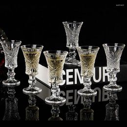 Wine Glasses 34MLx6PCS Butterfly Sunflower Drinking Glass Bar Party Tumblers Vodka Tequila Cordial Espresso Liquor S Drinkware