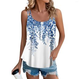 Women's Tanks Fashion Casual Printed Vest U-Neck Sleeveless Suspenders Top Youthful Woman Clothes Female Clothing For Women