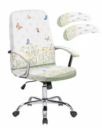 Chair Covers Vintage Pattern Daisy Butterfly Elastic Office Cover Gaming Computer Armchair Protector Seat