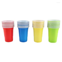 Disposable Cups Straws Plastic Cup Wedding Birthday Party 16Oz Various Color Thickened