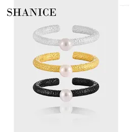 Cluster Rings SHANICE S925 Sterling Silver Small Pearl Ring For Women Simple Elegant Adjustable Opening Jewellery