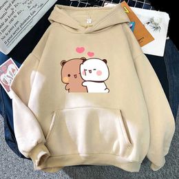 Men's Hoodies Sweatshirts Cartoon Panda Bubu And Dudu Women Plus Size Hoodie Sweatshirt Kawaii Harajuku Round Neck Harajuku Unisex Printed Clothes Tops T240510