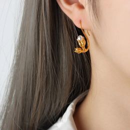 Party Favour Pearl Imitation Earrings Brass Material Commuter Niche Design Senior Sense Japan And South Korea Ins Wind Fashion