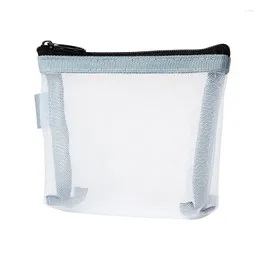 Storage Bags Transparent Mesh Bag Portable And Compact Small Change Cosmetic Key Card Organising