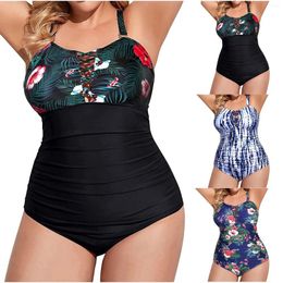 Women's Swimwear Cargo Shorts Swimsuit Deep V Neck Lace Up High Waisted Bikini Bottoms