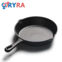 Pans Frying Pan Seasoned Cast Coking Food Natural Ingredients Iron Griddle Breakfast Wok Steak Egg Pancake Pot Set