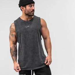 Mens Brand Summer Gym Cotton Tank Top Sleeveless Shirt Man Bodybuilding Clothing Casual Fitness Workout Running Vest Sportswear 240511
