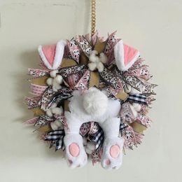 Decorative Flowers Cartoon Wreath Easter Decoration 2024 Kawaii Thief Show BuFlower Garlands Wedding Home Decor For Doll Wall