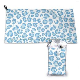 Towel Cheetah Print-Blue Quick Dry Gym Sports Bath Portable Hentaii Sexy Girls Naughty Anime Trending Funny Smile Anal