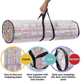 Storage Bags Christmas Wrapping Paper Bag Durable Underbed Xmas Gift Wrap Organiser Easy Carry Handles Clear Waterproof PVC