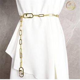 Chain Belt For Women Designer Luxury Waist Belts Letter Links Ladies Dress Sweater Suit Accessories gold Waist Chains Waistband
