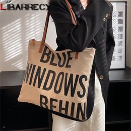 Evening Bags Letter Pattern Design High Quality Canvas Women's Bag Large Capacity Ladies Shoulder Fashion Women Tote Bolsos