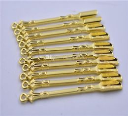 Golden Metal Spoon Use For Sniffer Snorter HOOVER HOOTEER Snuff Snorter Powder Spoon Smoking Accessories1702192