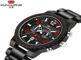 Wooden Watches Cronógrafo Men Wristwatches Sport Style Styled Strap Bamboo Quartz Relogio Watch for Men300G6501865