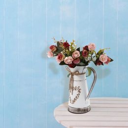 Vases Outdoor Table Decor Kettle Metal Flower Pot Arrangement Bucket Watering Can Iron White Vase