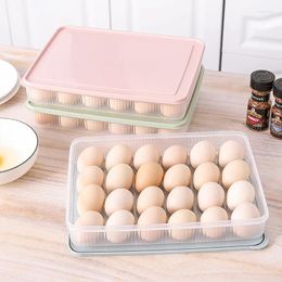 Storage Bottles Stackable Egg Box Container Grid Eggs Holder Portable Plastic Freezer Kitchen 24 Organisers