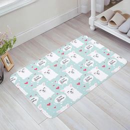 Carpets Cartoon Animal Alpaca Kitchen Floor Mat Living Room Decor Carpet Home Hallway Entrance Doormat Balcony Door Anti Slip Rug