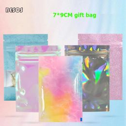 Gift Wrap Wedding Festival Valentine's Day Year Candy Packing Cute Gradient Colour Glitter Holographic Small Bag 100pcs G0052L