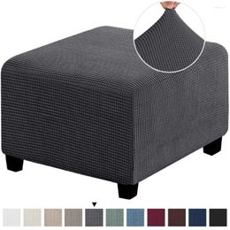 Chair Covers Office El Simple Design Solid Color Elastic Ottoman Slipcover Living Room Polyester Footstool Cover Furniture