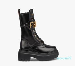 2022 New Graphy Martin Boots Black open brim beaded leather fabric with gold metal accessories eyelets zipper fashionable avantga6981186