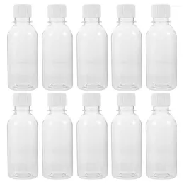 Storage Bottles 10 Pcs Juice Bottled Yoghourt Containers Convenient Plastic Clear Beverage With Caps Coffee