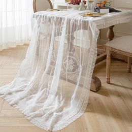 Table Cloth Romantic French Lace Tablecloth Rectangular Cover Nordic White Yarn Mesh Garden Tea Luxury Tableclot