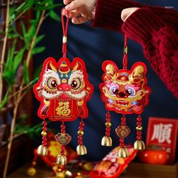 Decorative Figurines Chinese Year Wind Chime Decoration Of The Dragon Hanging Ornaments With Bells For Spring Festival Party Supplies