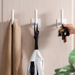 Hooks 1Pcs L-Shape Self-adhesive Wall Hanging Cloth Hanger Cabinet Roll Paper Holder Storage Organiser Home Towel Scarf Coat Hook Rack