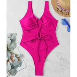 Women's Swimwear Sexy Drawstring Cut Out Bikini Micro Swimsuit One-piece Women Bikinis Sets Mujer Brazilian Bathing Suits Beachwear