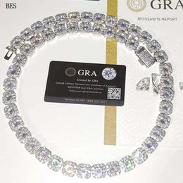 Tested 13Mm Wide Iced Tennis Sterling Sier VVS D Moissanite With GRA Certificate Sugar Chain