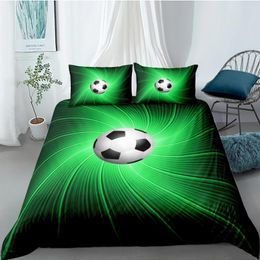 Bedding Sets 3D Football Design Duvet Cover Quilt Covers And Pillow Cases Full Twin Double Single Size Green Bed Linens