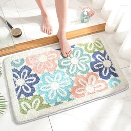 Bath Mats Flower Pattern Mat Multi -Role Bathroom Kitchen Carpets Set Anti Slip Doormat Shower Room Toilet Rugs Floor Area Decor Pad