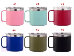 Mugs Quevinal 10pcs 14oz Kids Milk Cup Stainless Steel With Lid Double Wall Vacuum Insulated Metal Wine Glass