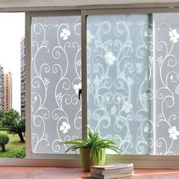 Window Stickers Glass Films Film For Bathroom Sliding Door Office Home Decor White Flower Width 60cm(23.6inch)