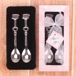 Party Favor 10pcs/lot Favors Wedding Souvenir Coffee Spoon Gift Box With Thanks Card Promotion Gifts For Accessories