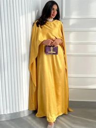 Ethnic Clothing Shiny Satin Abaya Dubai Luxury Arabic Muslim Kaftan Dress Abayas For Women Kebaya Caftan Marocain Robe Femme Musulmane