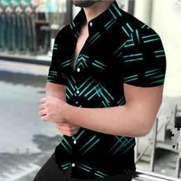Luxury 3D printed button up shirt for mens fashion oversized shirt with a flip collar shirt beach Camissa business casual mens clothing 240428