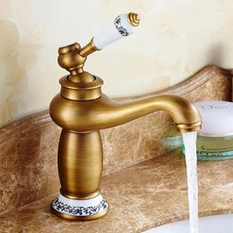Bathroom Sink Faucets Faucet Antique Bronze Finish Brass Basin Single Handle Mixer And Cold Lavatory Water Taps Home Decor Ornaments