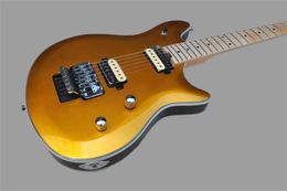 Factory Custom Gold Top Electric Guitar with Maple Fretboard,Double Rock Bridge,Chrome Hardware,Can be Customised