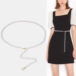 Waist Chain Belts Pearl chain womens belt dress accessories beach vacation designer waist Q240511