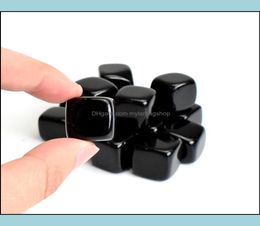 Arts And Crafts Arts Gifts Home Garden Bk 100g for one set Natural Tumbled Black Obsidian Carved Cube Crystal Reiki Healing Semipr4050235