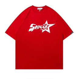 Men's T-Shirts 1988 Strtwear American bet Star Print T-shirt Harajuku Vintage Red Mens Womens Y2K Casual Tops With Base Mens Clothing T240510