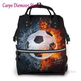 Backpack Soccer Ball In Fire And Water Diaper Multi-Function Organizer Nursing Bag Waterproof Non-fading Nappy Bags