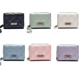 Wallets Women's Wallet Tri Fold Card Bag PU Multi Objects Pocket Short Fashion Purses Korean Minimalist Daily Match